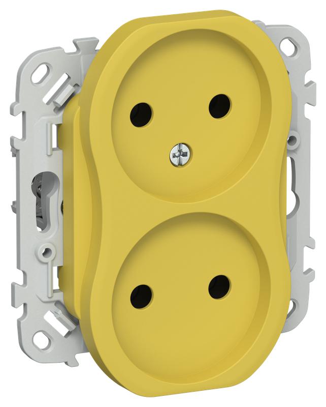 розетка 2-м сп flite рс02-0-флжк 10а без заземл. без защ. шторок механизм желт. карри iek fi-r20-10-k44 от BTSprom.by