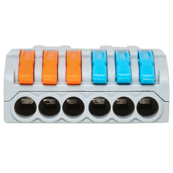  Клемма строительно-монтажная СМК 222-426 разветвительная 6 выходов 0.08-4кв.мм EKF plc-smk-422-6 фото в каталоге от BTSprom.by