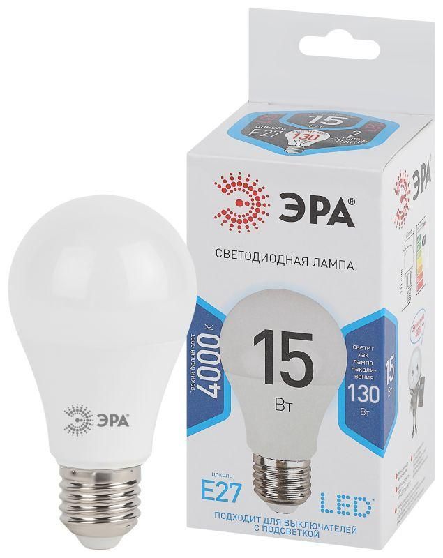 лампа светодиодная a60-15w-840-e27 грушевидная 1200лм эра б0033183 от BTSprom.by