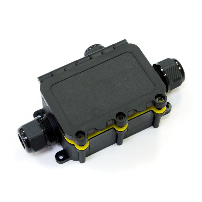 коробка распределительная оп 131х80х37 3-вводная ip68 па66 40а 450в d3.5-12мм с откидной крышкой черн. промрукав pr08.13152 от BTSprom.by