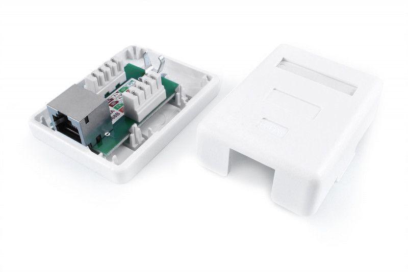 розетка компьютерная 1-м оп sb1-1-8p8c-c6-sh-wh rj45 (8p8c) кат.6 экранир. dual idc hyperline 430236 от BTSprom.by