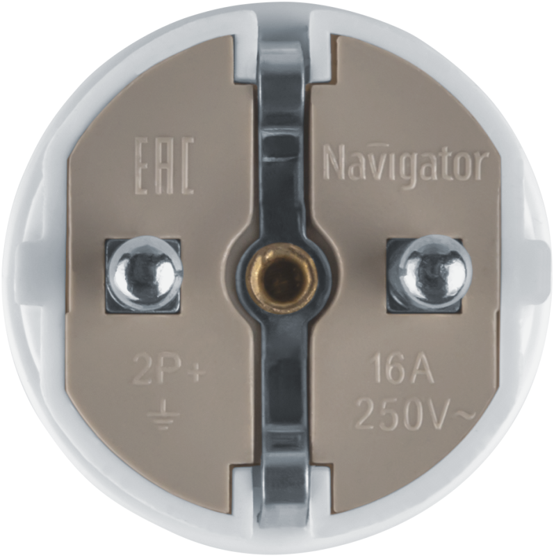  Вилка прямая 61 359 NCA-PL02-16A-E-WH с заземл. бел. Navigator 61359 фото в каталоге от BTSprom.by