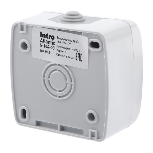  Выключатель 2-кл. ОП 10А 250В IP54 сер. Atlantic 5-104-03 Intro Б0050943 фото в каталоге от BTSprom.by