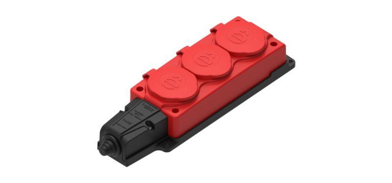 колодка удлинителя 3-м 16а ip44 multiset 2p+e 250в каучук красн. se mst4123rd от BTSprom.by