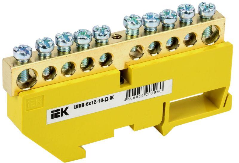 шина pe "земля" на din-изол. шни-8х12-10-д-ж iek ynn10-812-10d-k05 от BTSprom.by