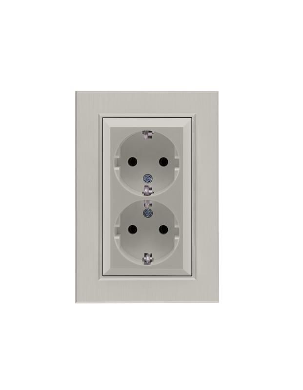 розетка 2-я karea line star с заземл. жемчуж. makel 86100082 от BTSprom.by