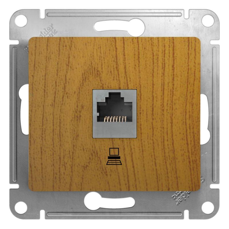 розетка компьютерная 1-м сп glossa rj45 кат.5e механизм дерево дуб se gsl000581k от BTSprom.by
