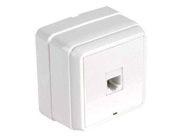 розетка компьютерная 1хrj45 (cat5e, открытая) белая, bron, mutlusan (16 a, 250 v, ip 20) от BTSprom.by