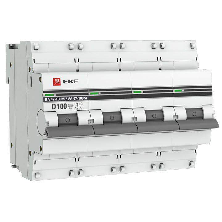 выключатель автоматический модульный 4п d 100а 10ка ва 47-100m электромагнит. расцеп. proxima ekf mcb47100m-4-100d-pro от BTSprom.by
