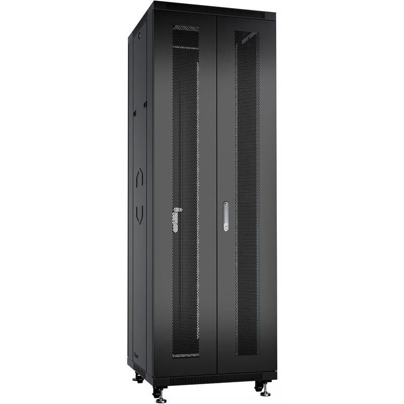 шкаф монтажный телекоммуникационный напольн. nd-05c-47u60/120-bk 19дюйм 47u 600х1200х2277мм для распределит. и серверн. оборудования; передн. и задн. двойн. перфорир. двери ручки с замком ral 9004 черн. cabeus 9753c от BTSprom.by