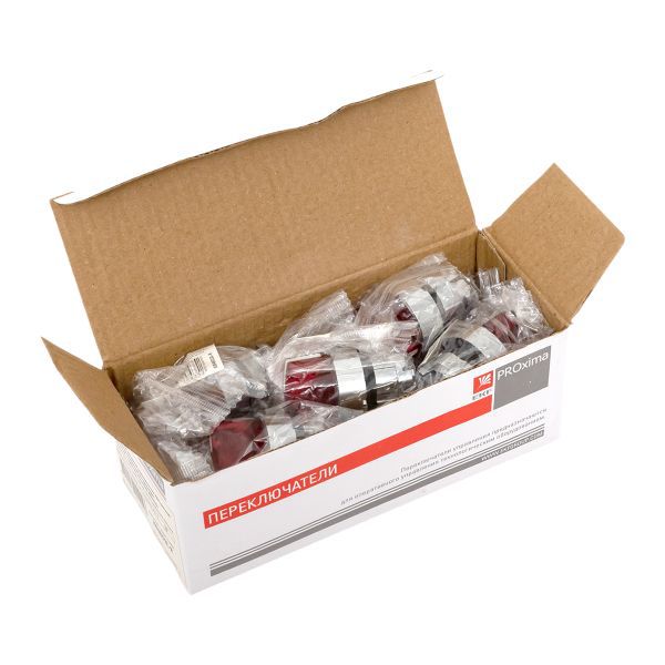  Механизм переключателя исполнительный ХB4 красн. на 3 положения возвратный без фиксации с подсветкой с короткой ручкой PROxima EKF XB4BD3L-R фото в каталоге от BTSprom.by