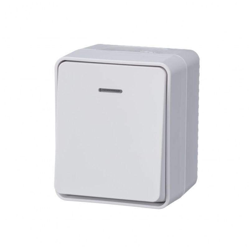 выключатель 1-кл. оп atlasdesign profi ip54 10ax с подсветкой бел. se atn540113 от BTSprom.by