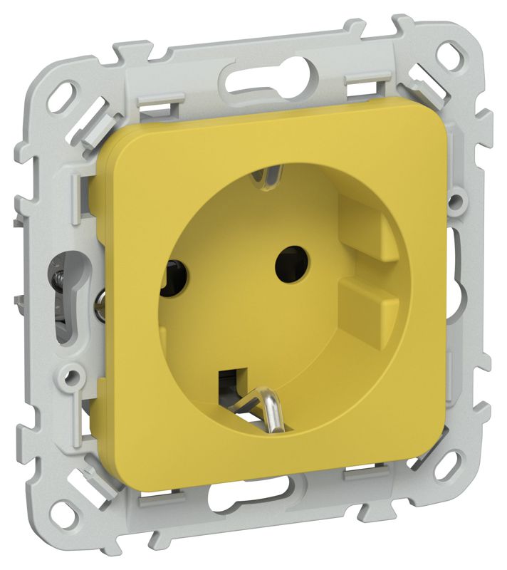 розетка сп flite рсш11-1-флжк 16а с заземл. с защ. шторками безвинтовое крепление механизм желт. карри iek fi-r14-16-1-k44 от BTSprom.by