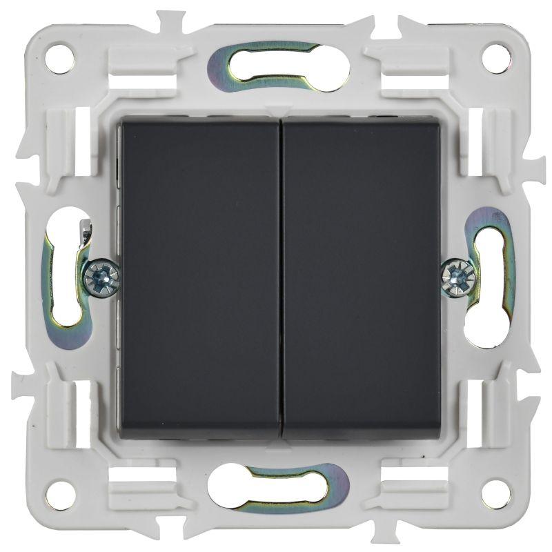  Выключатель перекрестный 2-кл. SKANDY 10А SK-V06Bl черн. IEK SK-V23-0-10-K02 фото в каталоге от BTSprom.by