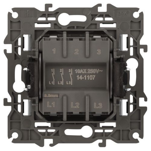  Выключатель 3-кл. Elegance 14-1107-01М 250В 10АХ матов. бел. Эра Б0065796 фото в каталоге от BTSprom.by