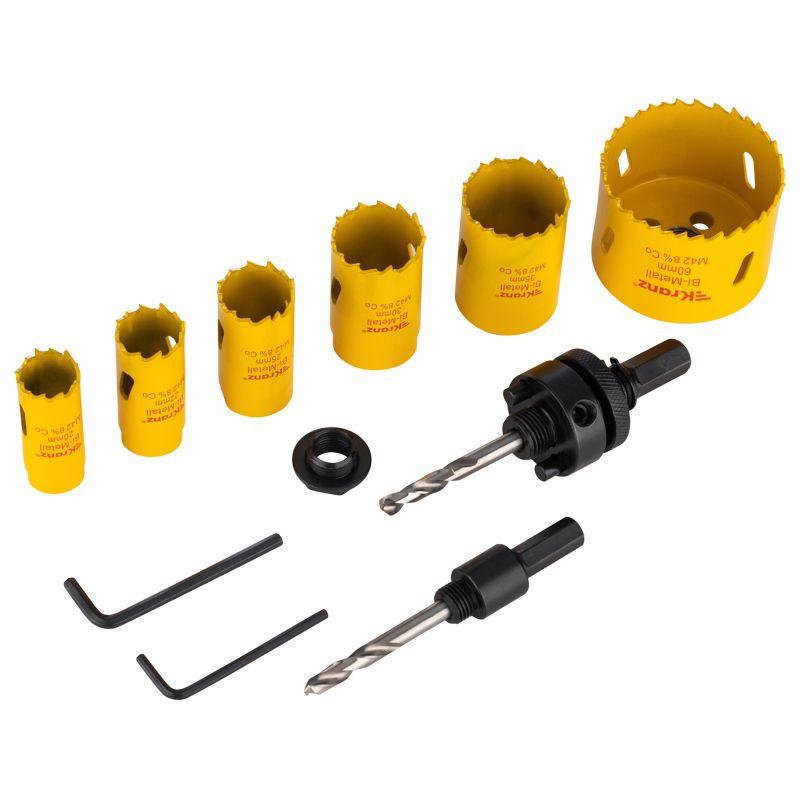  Набор коронок Bimetal (20 22 25 30 35 60) 11 предметов металлический кейс Kranz KR-92-0201-1 фото в каталоге от BTSprom.by