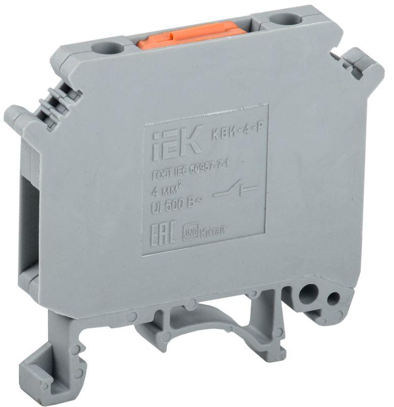 клемма винтовая кви-4-р с размыкателем сер. iek yzn30-004p-k03 от BTSprom.by