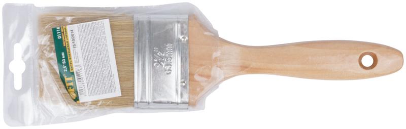  Кисть флейцевая "профи" натур. светлая щетина деревянная ручка 2. 5дюйм (63мм) FIT 01116 фото в каталоге от BTSprom.by