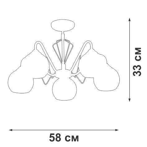  Люстра V3951-7/5PL 5хE27 макс.40Вт Vitaluce фото в каталоге от BTSprom.by