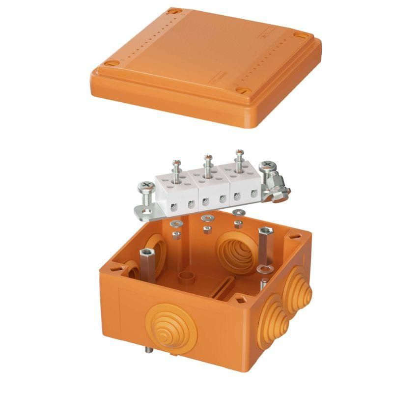 коробка ответвительная fs 100х100х50мм 5р 450в 10а 6кв.мм с каб. вводами и клеммн. ip55 пластик. dkc fsb11506 от BTSprom.by