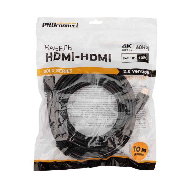  Кабель HDMI - HDMI 2.0 10м Gold PROCONNECT 17-6108-6 фото в каталоге от BTSprom.by