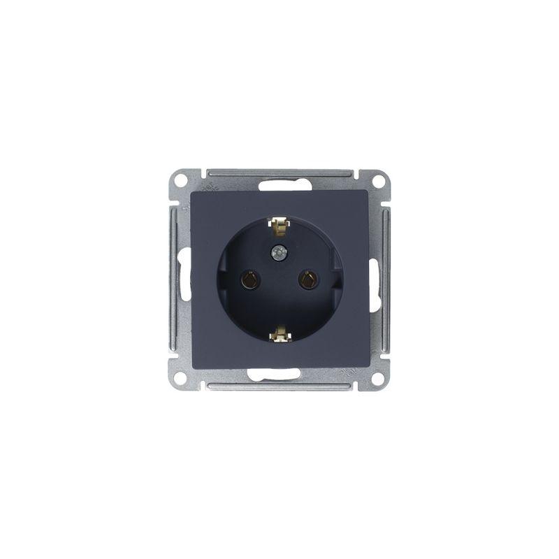  Розетка 1-м СП AtlasDesign 16А IP20 с заземл. механизм грифель SE ATN000743 фото в каталоге от BTSprom.by