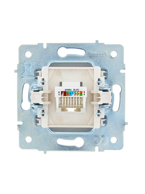  Розетка компьютерная 1-м СП ASTI IP20 RJ45 механизм Cat 5e жемчуж./бел. перламутр. LEZARD 7081-3088-139 фото в каталоге от BTSprom.by