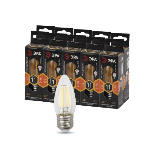 Лампа светодиодная филаментная F-LED B35-11w-827-E27 B35 11Вт свеча E27 тепл. бел. ЭРА Б0046986 фото в каталоге от BTSprom.by