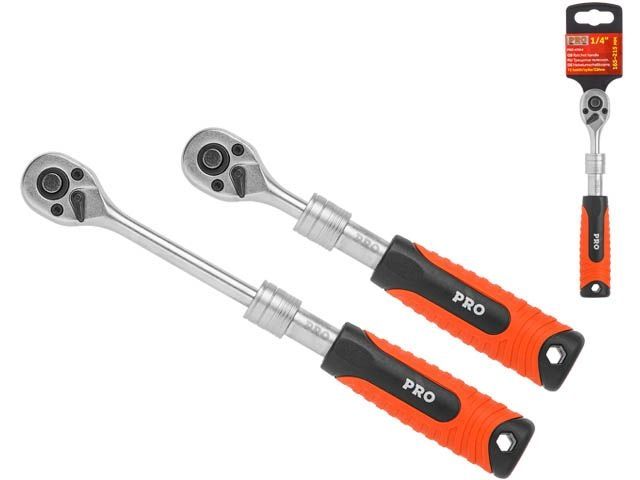 трещотка 1/4" 72зуб. 165-215мм телескоп. pro startul (pro-47014) pro-47014 от BTSprom.by