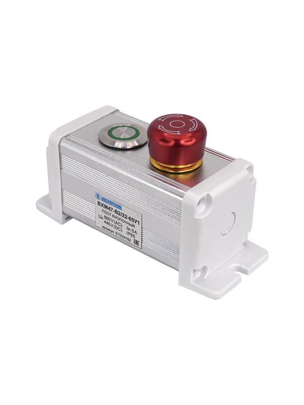 пост управления bxm47-b2/22-65у1 1 цилиндрическая кнопка 1c1no1nc зел. + 1 грибовидная кнопка с фиксацией 1c1no1nc красн. электротехник et024782 от BTSprom.by