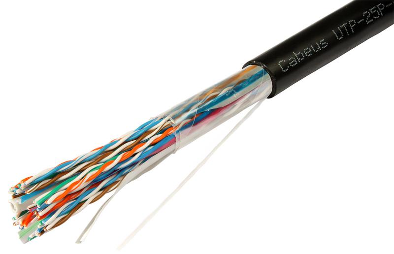 кабель витая пара utp (u/utp) кат.5 25 пар 24 awg ож solid для внешн. прокладки uv pe cabeus 7467c от BTSprom.by