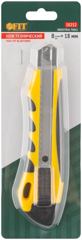  Нож технический 18мм усиленный прорезиненный FIT 10252 фото в каталоге от BTSprom.by