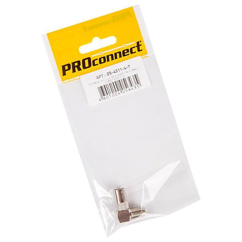 переход гнездо f - штекер tv угловой (инд. упак.) proconnect 05-4311-4-7 от BTSprom.by