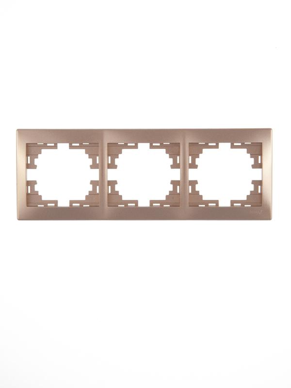 рамка 3-м mira горизонт. свет. корич. lezard 701-3100-148 от BTSprom.by