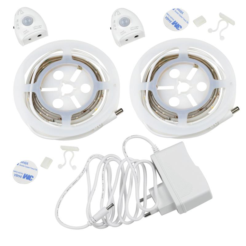 комплект светодиодной ленты uls-r02-6вт/4000k/1.2mx2/dim sensor smart light на самоклеящейся основе 2штх1.2м адаптер 12вт uniel ul-00004448 от BTSprom.by