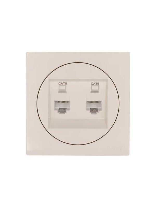  Розетка компьютерная 2-м СП OSEN кат.6 с модулем механизм сл. кость LEZARD 743-9088-142 фото в каталоге от BTSprom.by