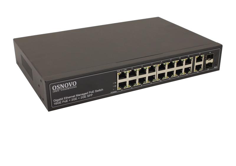 коммутатор управляемый l2+ poe sw-8182/l(300вт) gigabit ethernet на 16 rj45 poe + 2хrj45 + 2 ge sfp портов osnovo 13257 от BTSprom.by
