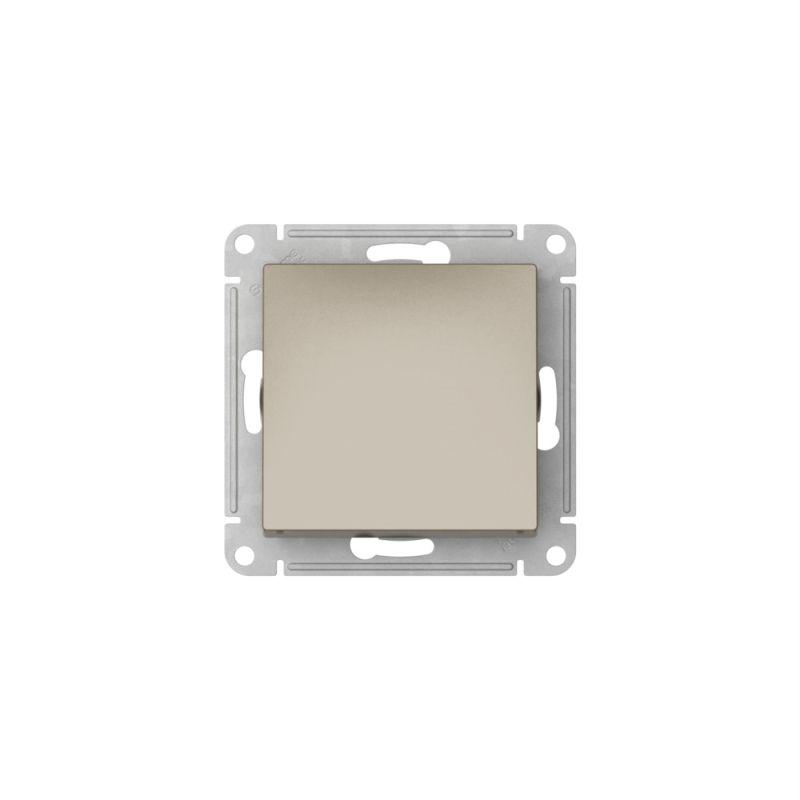  Выключатель AtlasDesign (сх. 1) 10AX с самовозвратом быстрозажим. клем. механизм шампань SE ATN000515S фото в каталоге от BTSprom.by