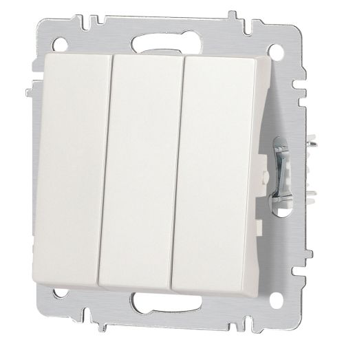  Выключатель 3-кл. СП Accent 6-106-06 10А IP20 250В AL/CU перламутр. Intro Б0063542 фото в каталоге от BTSprom.by