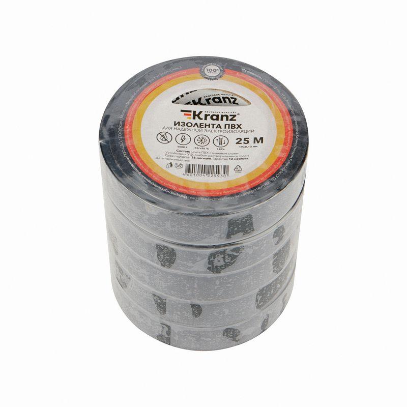  Изолента ПВХ 0.13х19мм 25м черн. Kranz KR-09-2206 фото в каталоге от BTSprom.by
