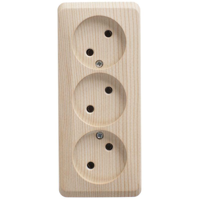 розетка 3-м оп этюд 16а ip20 250в без заземл. без защ. шторок сосна se pa16-009d от BTSprom.by