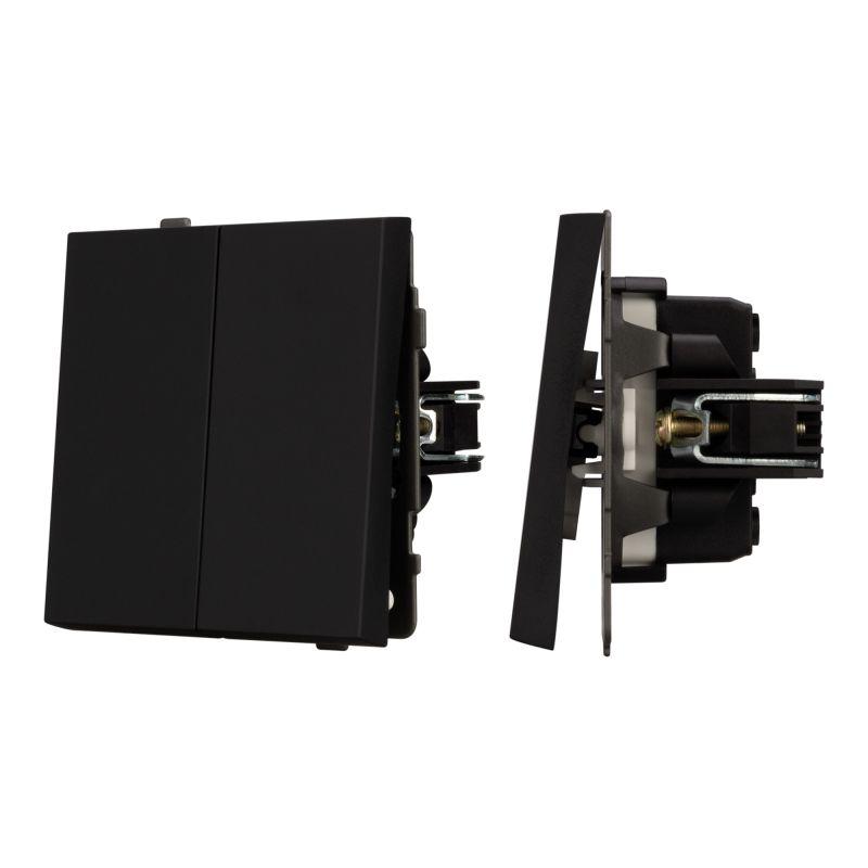 механизм выключателя двухклавишный проходной swt-tendo-mkp2-sfpl-bk 230в 10а arlight 054553 от BTSprom.by