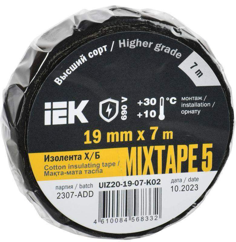 изолента х/б 19мм 7м mixtape 5 iek uiz20-19-07-k02 от BTSprom.by