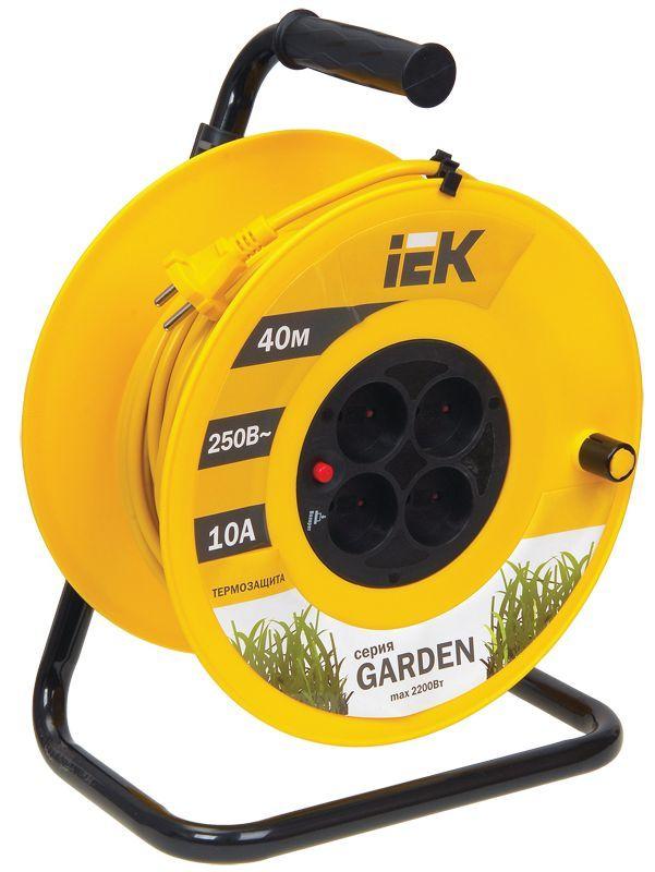 удлинитель на катушке 4х40м без заземл. 10а ip20 garden ук40 2х1 термозащита iek wkp23-10-04-40 от BTSprom.by