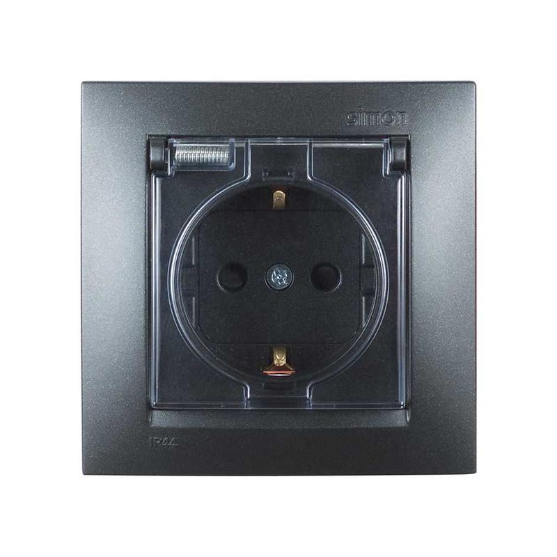 выключатель 2-кл. сп simon 15 16ax ip20 250в с подсветкой механизм графит simon 1591392-038 от BTSprom.by