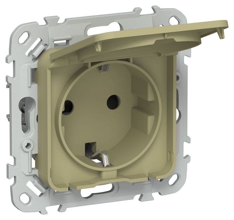 розетка сп flite рсшкр11-0-44-фло 16а ip44 с заземл. с защ. шторками и крышкой механизм олив. iek fi-r16-16-44-k26 от BTSprom.by