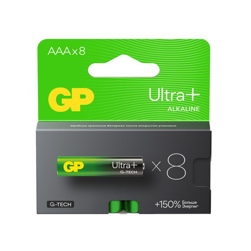 элемент питания алкалиновый aaa/lr03 1.5в ultra plus alkaline g-tech 24aupa21-2crb8 96/768 (блист.8шт) gp 620 от BTSprom.by