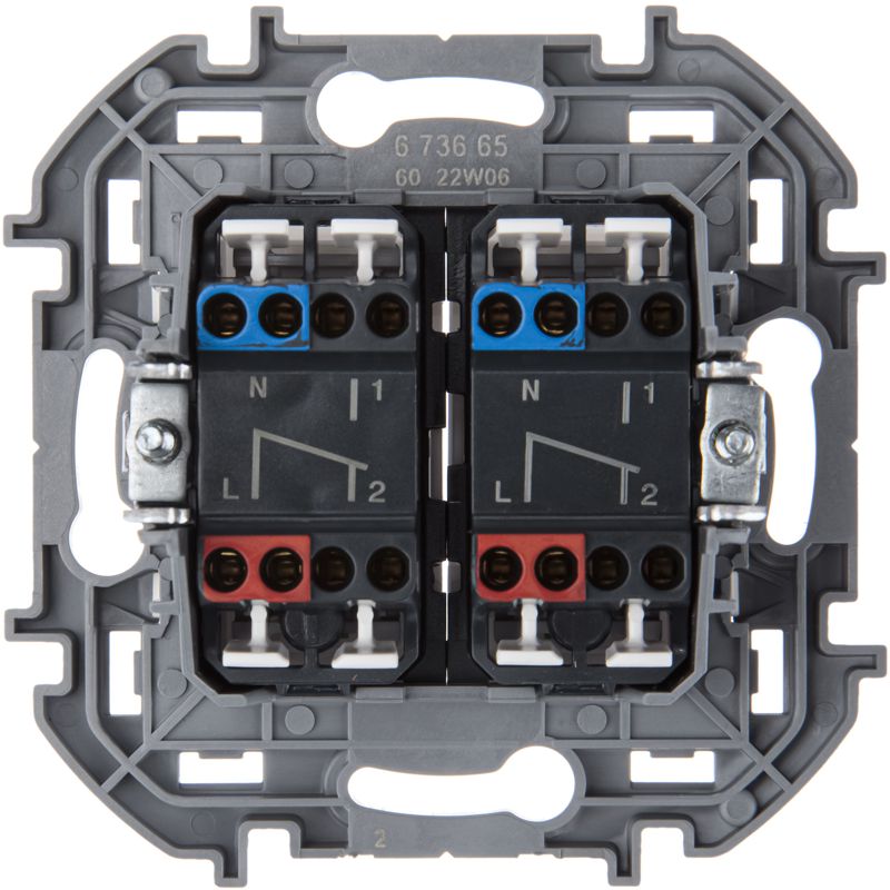  Переключатель модульный 2-кл. Inspiria 250В 10AX с подсветкой бел. IEK 673665 фото в каталоге от BTSprom.by