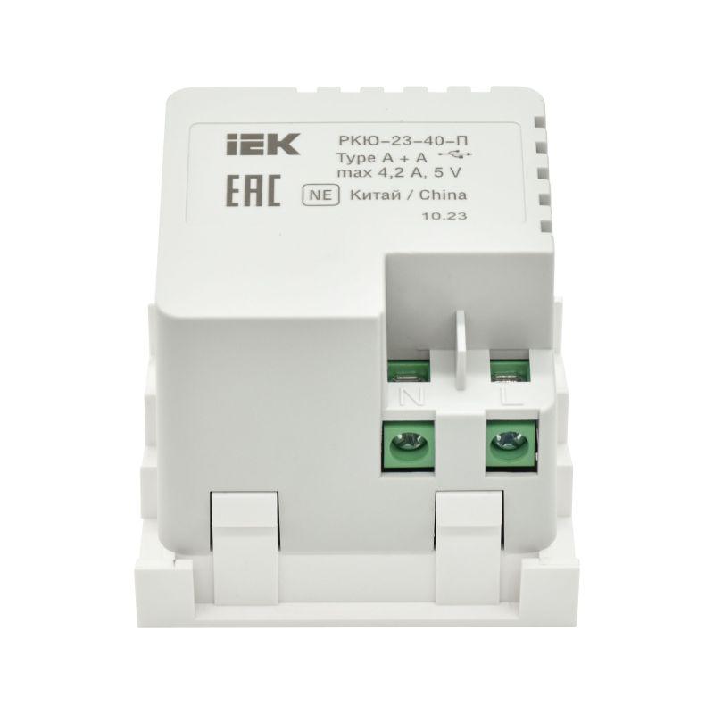  Розетка 2мод. USB A+A 4.2А РКЮ-23-40-П бел. PRIMER IEK PR-KK40D-RU-0-2-AA-K01 фото в каталоге от BTSprom.by