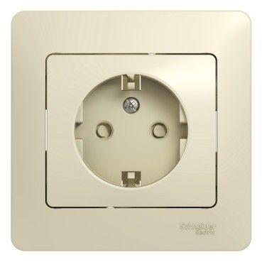 розетка 1-м сп glossa 16а ip20 с заземл. защ. шторки в сборе беж. se gsl000244 от BTSprom.by